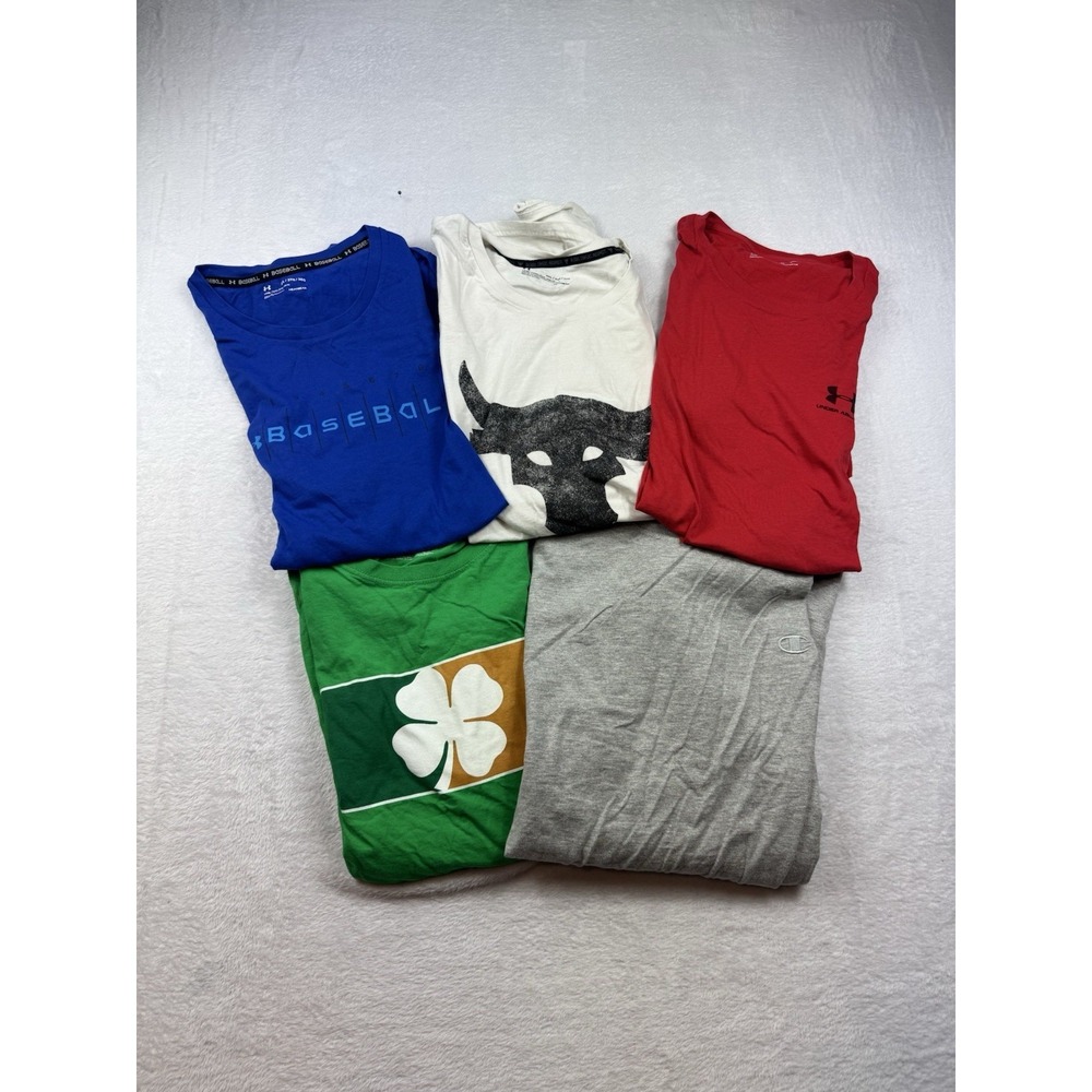 Lot of 5 Men's T-Shirt Short Sleeve Size 3XL Under Armour Irish Champion